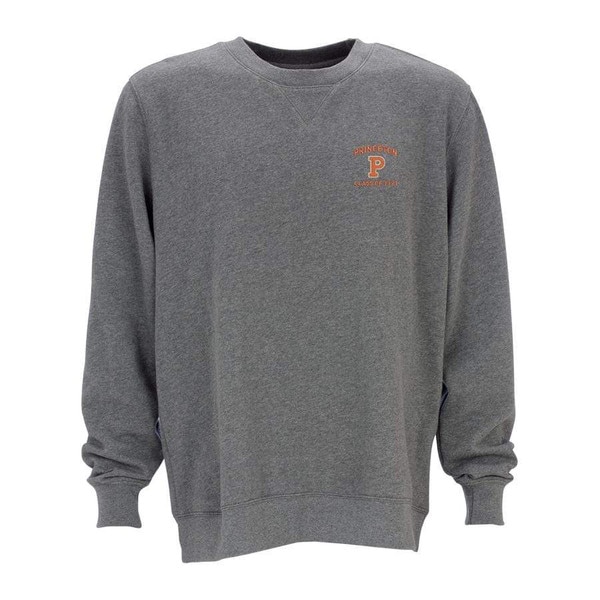 grey sweater with striped p logo